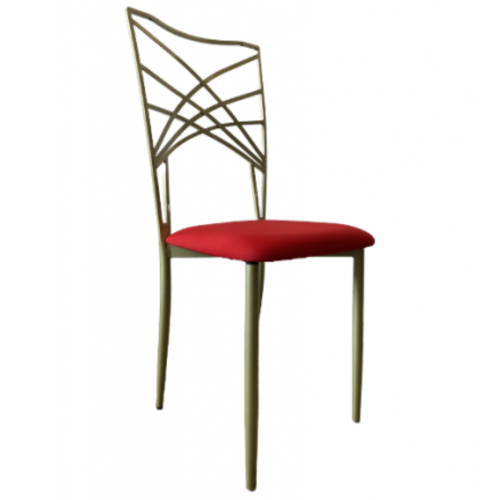 Chaise Tiffany Dorée galette rouge